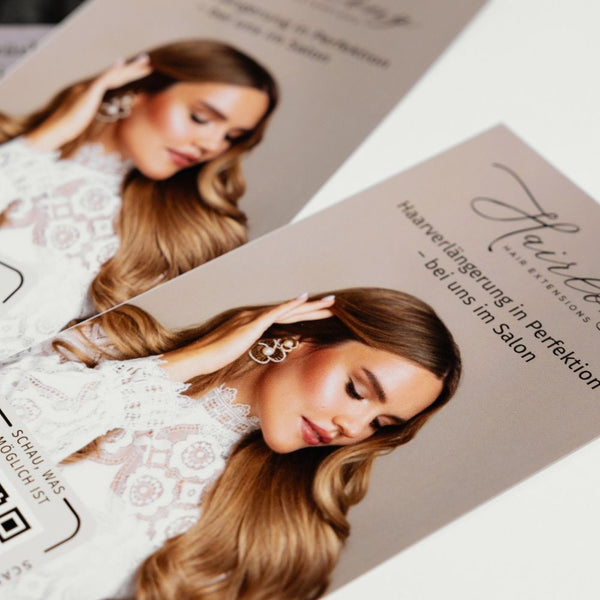 Flyer für Haarverlängerung 10 Stück Packung