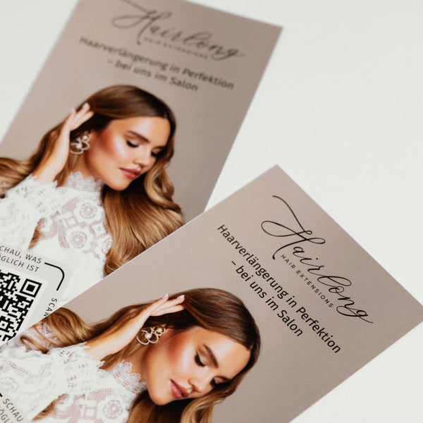 Flyer für Haarverlängerung 10 Stück Packung